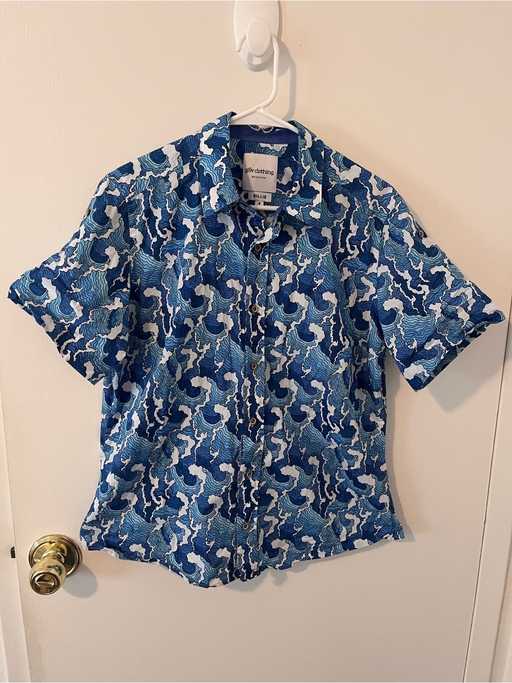 Gfw Brighton Billie 4 Button Down Shirt Gender Neutral Katsushika Hokusai Waves